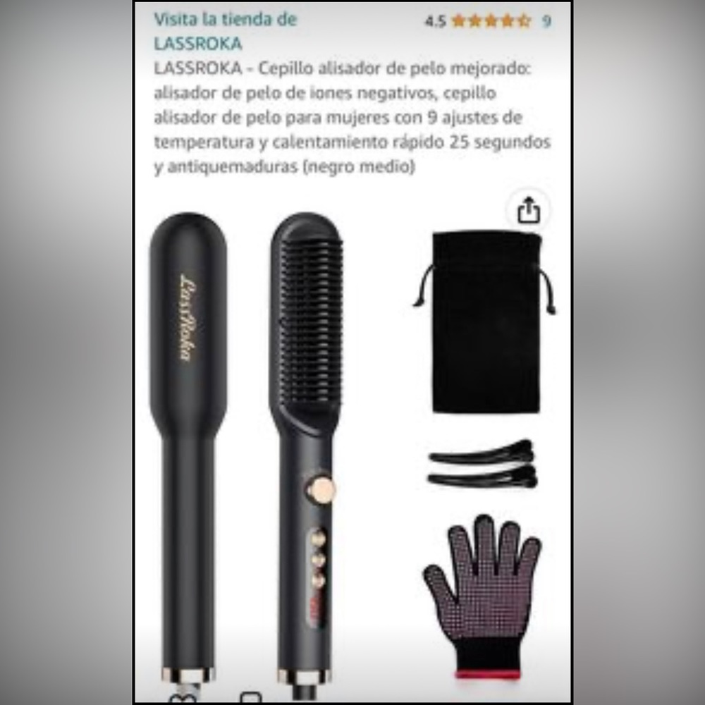 LASSROKA Upgraded Hair Straightener Brush: Negative Ion Hair Straightener